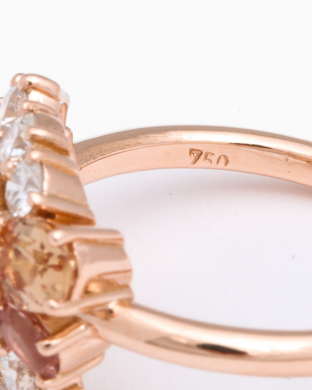 Diamond, Pink Topaz & Purple Tourmaline Ring
