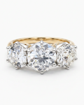 18KYG & Platinum, Old European Cut Diamond Three Stone Ring
