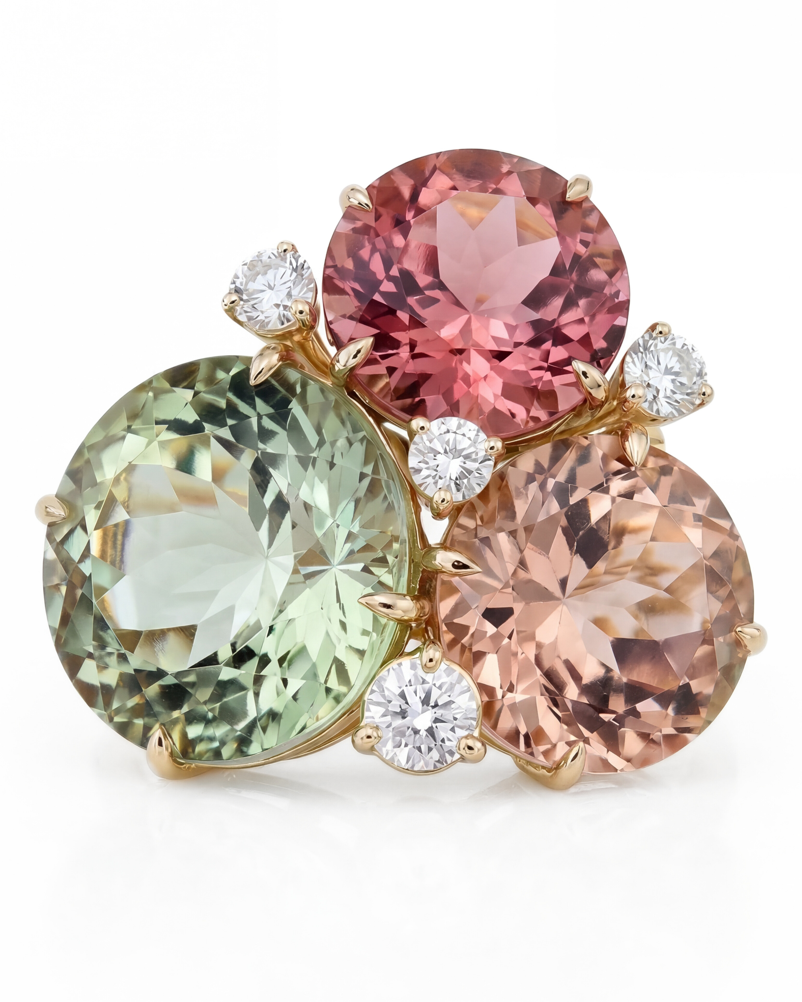 18KYG, Tourmaline & Diamond Ring by Donna Vock