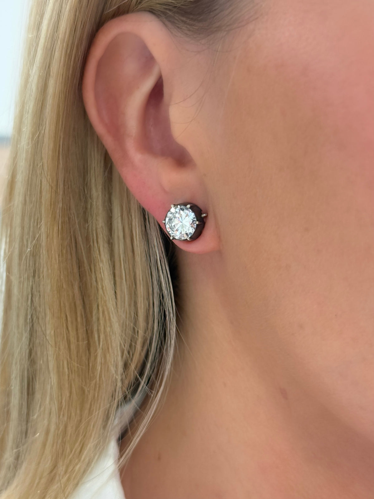 Silver-Topped Gold & Transitional Cut Diamond Earrings