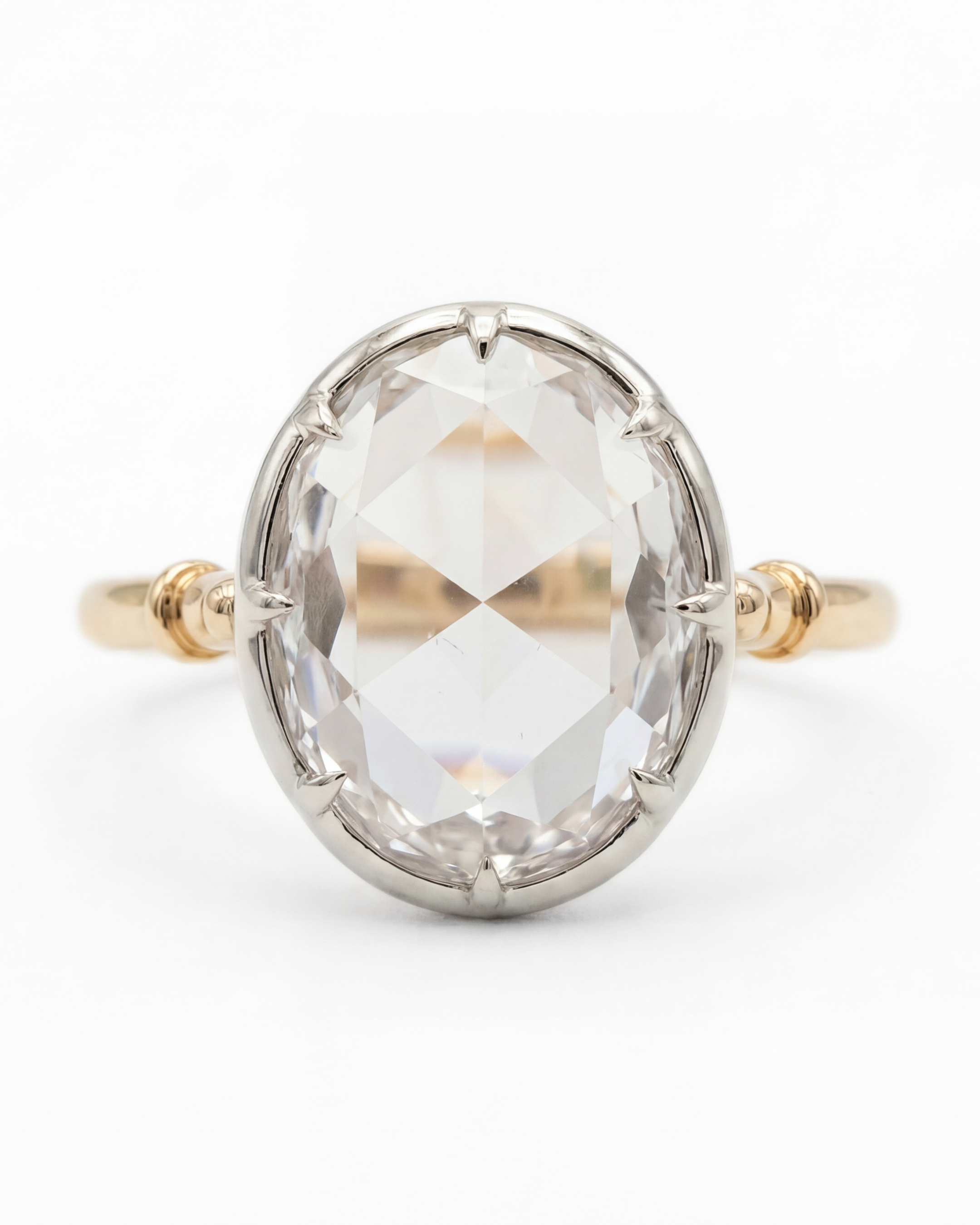20KYG & Platinum, Rose Cut Diamond Ring