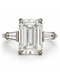Platinum & Emerald Cut Diamond Ring by Tiffany & Co.