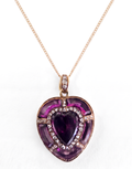Victorian 18KYG Garnet & Diamond Heart Locket