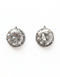 Silver-Topped Gold & Transitional Cut Diamond Earrings