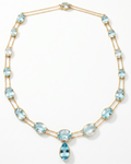 14K & 18KYG, Aquamarine Rivière Necklace