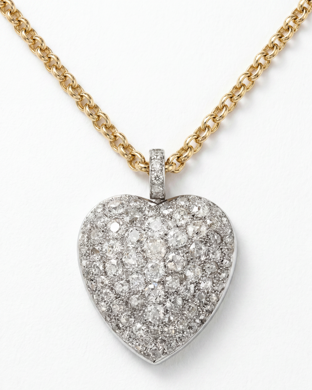 Victorian Heart Pendant on an 18KYG Rolo Chain