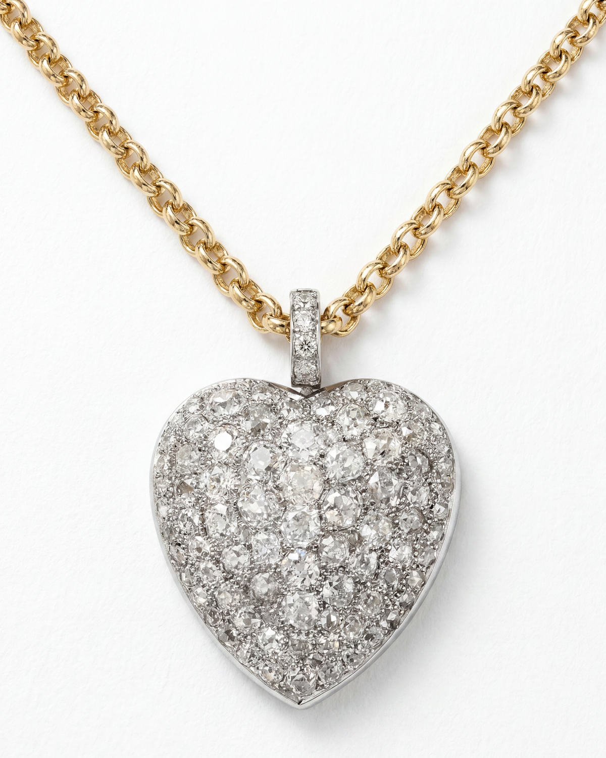 Victorian Heart Pendant on an 18KYG Rolo Chain