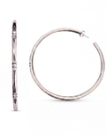 Sterling Silver & 18K White Gold Diamond Hoop Earrings