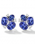 Tanzanite & Diamond Cluster Earclips