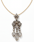 Victorian Diamond Pendant on 18KYG Ball Chain