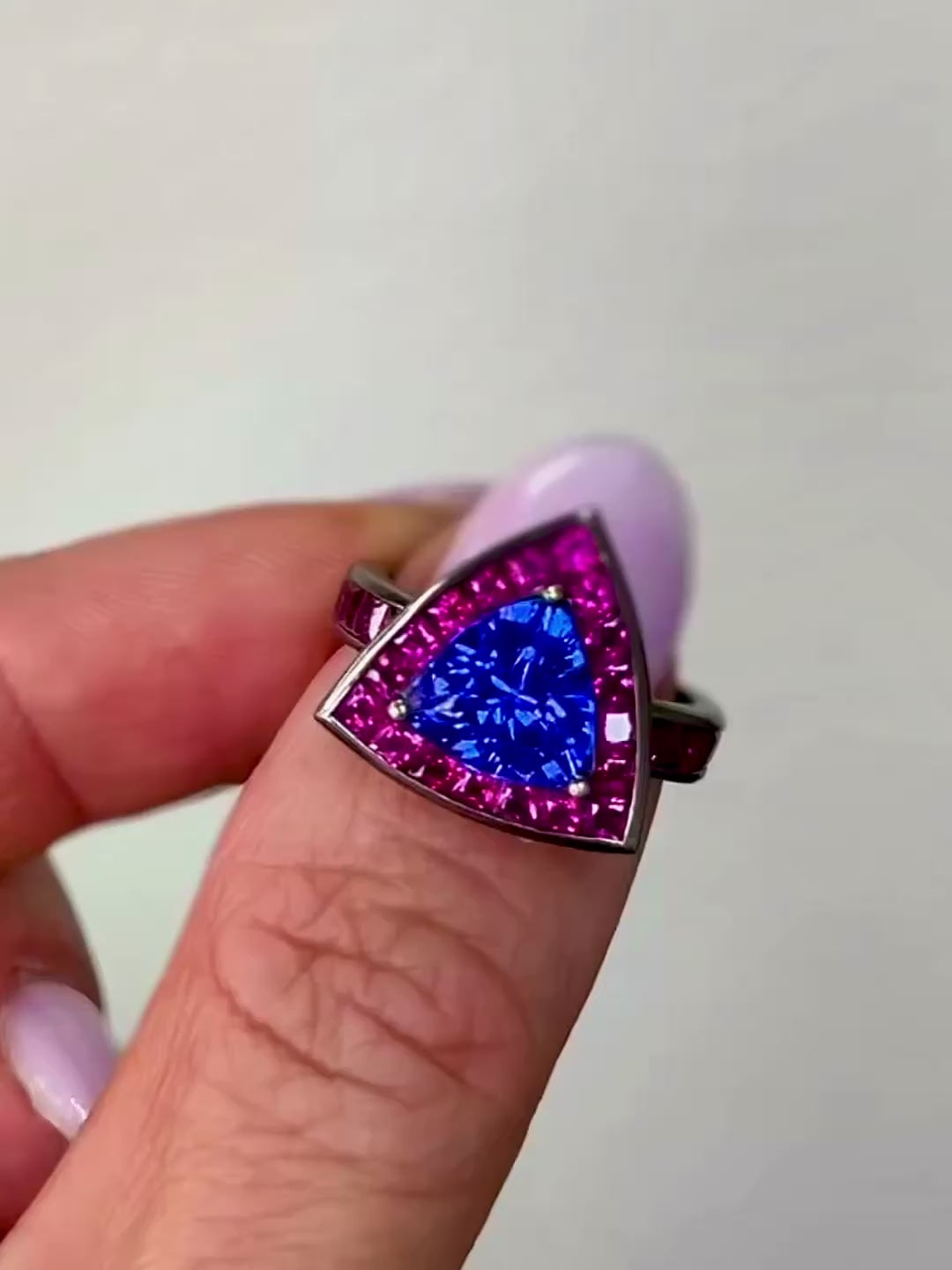18KWG, Tanzanite & Pink Sapphire Ring