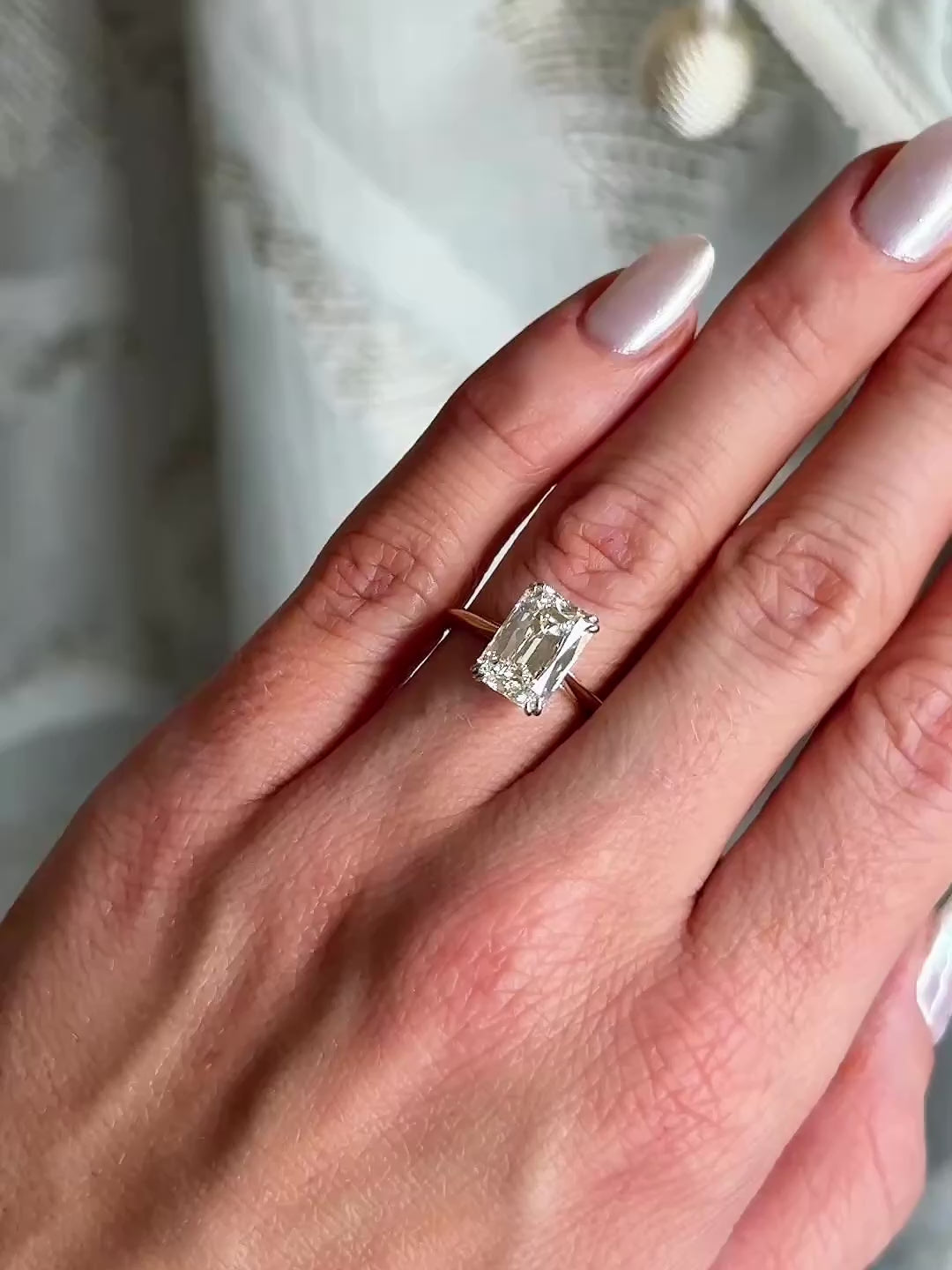 18KYG & Platinum 3.34ct Diamond Ring
