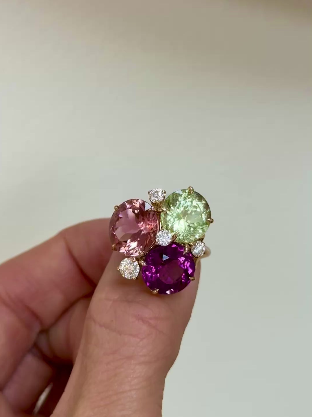 Tourmaline Cluster Ring