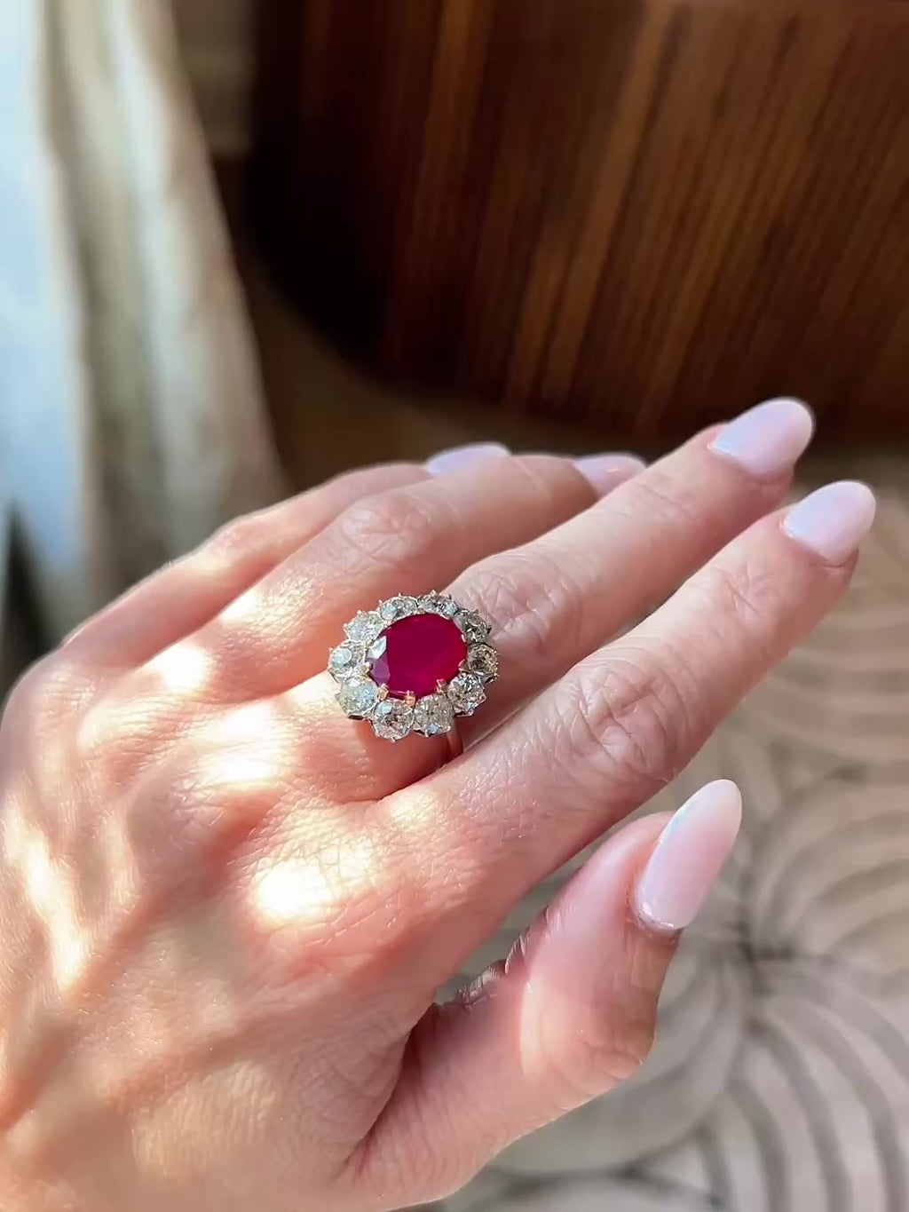 Burma Ruby and Diamond Ring