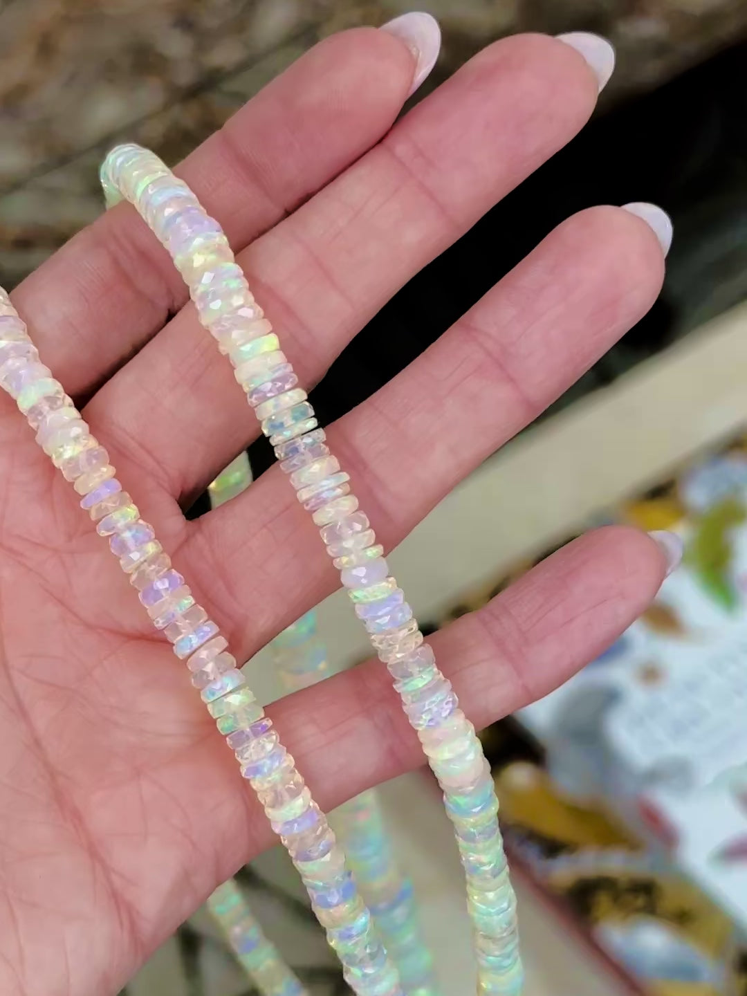 Ethiopian Opal Endless Strand Necklace