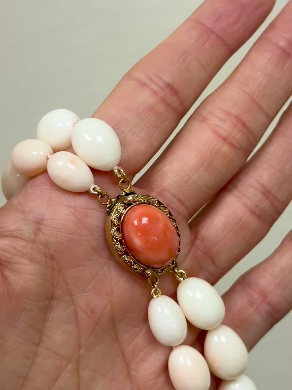 Natural Angel Skin Coral Necklace