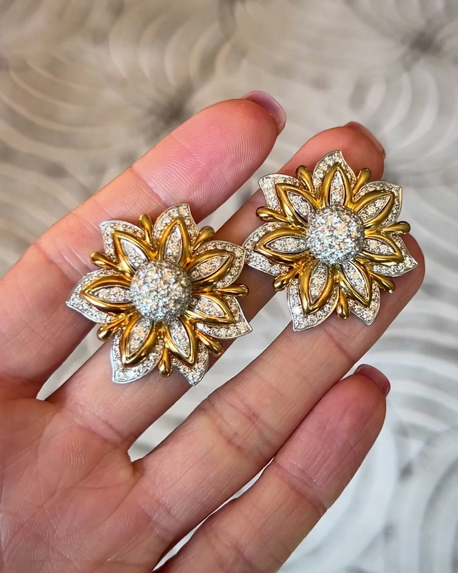 Verdura Gold & Diamond Ear Clips