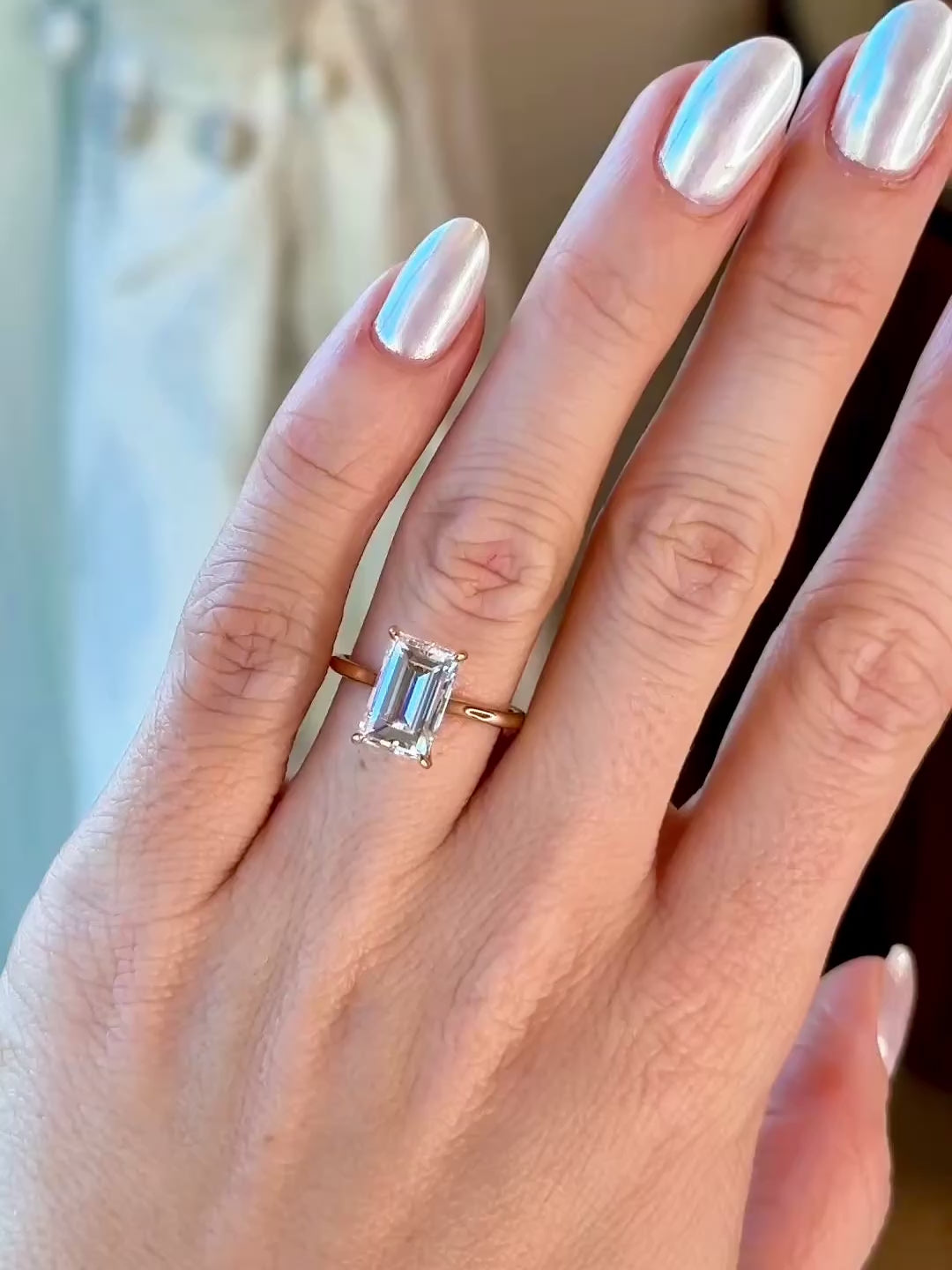 2.85ct Carre Cut Diamond Ring
